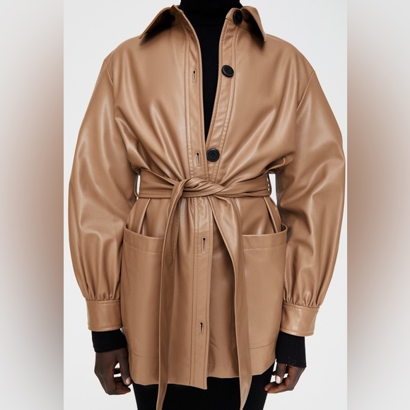 Zara Tops - ZARA‎ Faux Leather Belted Overshirt